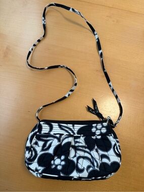 Vera Bradley Black and White Quilted Floral Crossbody